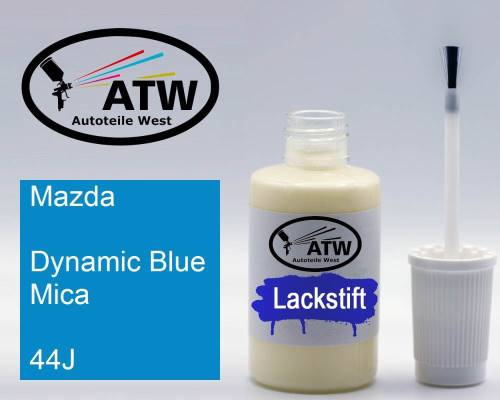 Mazda, Dynamic Blue Mica, 44J: 20ml Lackstift, von ATW Autoteile West.